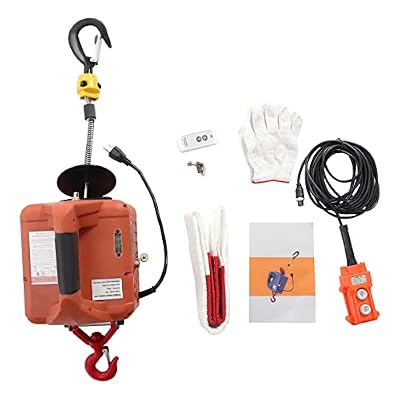LyeXD 3-in-1 Electric Hoist Winches, 660lbs Portable Power Winch Crane, 500w 110v Power Winch Crane w/Remote Control, Kayak Hoist 16ft/Min Low Noise,Orange