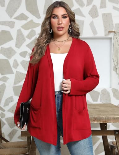 Image of Plus Size Lightweight Cardigan for Women Soft with Pockets 1X-5X