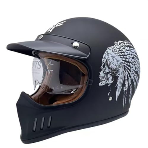 Casque moto jet homologué ECE vintage cross ouvert pour homme femme adulte