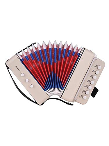 certainoly Acordeón Infantil Instrumento de acordeón de Juguete de 7 Llaves y 3 válvulas para la enseñanza Infantil