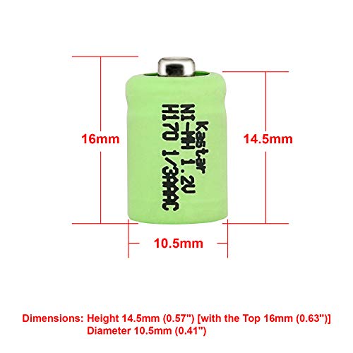 Kastar 3 Pack 1/3 AAA 170mAh Pilas NiMH para luces solares miniatura 2