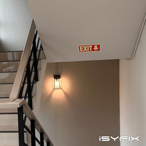 Panneau de sortie avec flèche vers le bas photoluminescent iSYFIX lot de 12 pour bureau