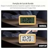 Despertador Digital de Madeira – Design Vintage com Sensor de Luz Noturna glide