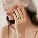 Phyonio 14K Gold Plated Signet Rings for Women, Malachite Statement Ring Stainless Steel Chunky Gold Rings with Emerald Cut Green Stone Size 6