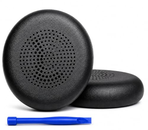 Image of Mizi Replacement Ear Pads Compatible with Jabra Evolve2 65 (65MS /65UC), Evolve2 40 (40MS /40UC USB) & Elite 45h On-Ear Headset, Soft Protein Leather Ear Cushions with High-Density Memory Foam, Black