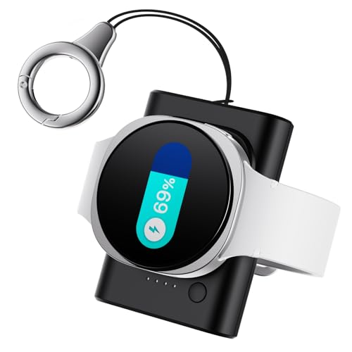 leChivée Cargador inalámbrico para Samsung Watch 8, Cargador portátil de 1800 mAh con Llavero, Cargador magnético USB C para Samsung Galaxy Watch 8 Classic/8/Ultra/7/6 Classic/6/FE/5/4/3/Active 2