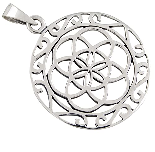 Preisvergleich Produktbild AFP Anhänger Mandala Lebensblume 925 Sterling Silber AS-479