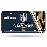 Rico Industries NHL Hockey Vegas Golden Knights 2023 Stanley Cup Champions Metal Auto Tag 8.5