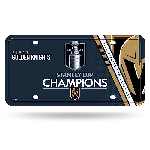 Rico Industries NHL Hockey Vegas Golden Knights 2023 Stanley Cup Champions Metal Auto Tag 8.5" x 11" - Great for Truck/Car/SUV by Rico Industries - Used condition - US$10.63