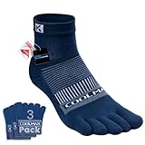 KWUKOTY Coolmax Performance Viertelsocken, Sport Laufsocken Athletic Socken für Herren Damen Blau Größe 39-42