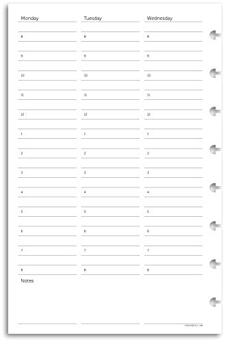 Eleven Discs Discbound Paper, Junior Size Undated Weekly Agenda Sheets - Premium 120Gsm Heavyweight Notebook & Planner Refills - 8 Discs, 5.5 X 8.5 In - Punched For Circa, Arc, Tul (52 Sheets) #TOP1