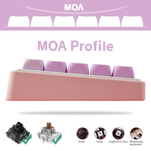Tsungup MOA Profile Keycaps,PBT Cute Rainbow Candy Keycaps 126 Keys Dye-Sublimation Custom Keycap Set with Keycap Puller for Cherry Gateron MX Swithes Mechanical Keyboards