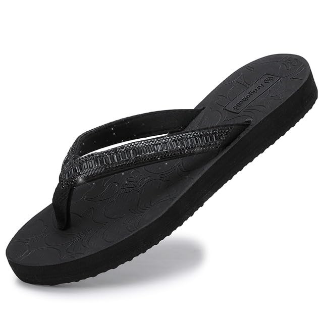 ARRIGO BELLO Chanclas Mujer Verano Sandalias Brillantes Strass Antideslizante Talla 36-41