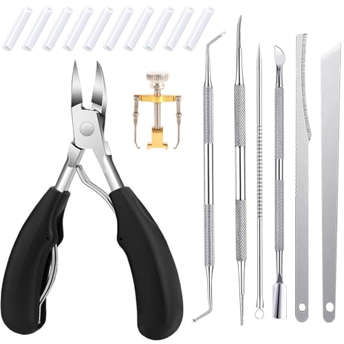 GUOYOU 18 Piezas Cortauñas Set de Profesional Acero Inoxidable Kit Manicura Set Manicura Kit de Manicuras Profesional Completo con alicates cortaúñas para Mujeres y Hombres Uñas Gruesas y Encarnadas