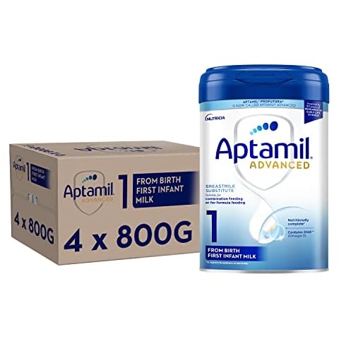 Aptamil Advanced 1 First Infant Baby Milk Powder Formula, from Birth, 800g (Pack of 4) Cover