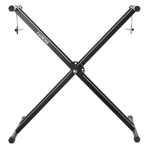 Kadence Heavy-Duty Piano Keyboard Stand - Dual Braced, Locking Straps - Supports Kids & Adults (Black, 3kg) - Thumbnail 2