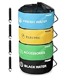 PR1ME 4 Pack Waterproof RV Hose Bag Storage, RV Utility Bag, Sewer Hose Bag, Camper and RV Accessories Bag, 4 colors for Sewer Hoses, Fresh Water Hoses, Electrical Cords, Camper Tools Accessories