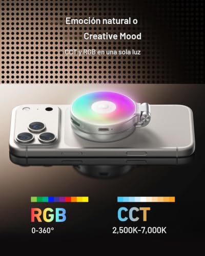 Kit Creator TELESIN con luz selfie RGB 4 en 1 y mango móvil compatible iPhone 6