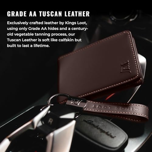 Image of Kings Loot Wallet for Men | Minimalist Slim RFID Blocking Leather Design with Cash Pocket & Card Pull Strap | Holds 1-12 Cards | Stylish & Durable Wallets (Umber)