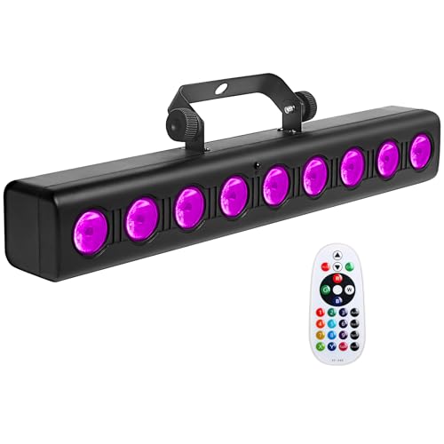 Barre lumineuse LED pour DJ, 9 x 4 W RGBW DMX avec télécommande, éclairage de fête activé par le son