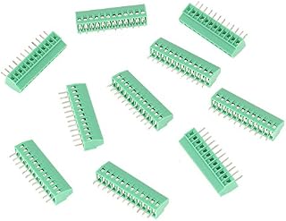 10 Pcs 2.54mm Pitch 12 Pin Plug In Connectors, PCB Pluggable Terminal Blocks 26-20AWG Wire Connectors, 6A 160V (Green)