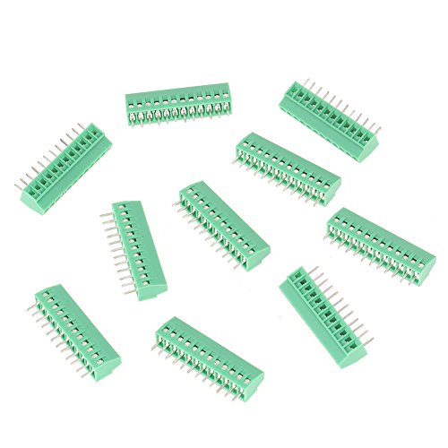 10pcs Conector pcb, Cable conector hembra hembra pcb, Conector de bloque de terminales, 12 Pin 2.54mm Pitch Green Universal Tornillo Conector de bloque de terminales