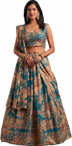 Siciliaoutfits Indian Bollywood Stylish Designer Ready to Wear Lehenga Choli Party Wear Pakistani Beautiful Choli (RAMA, XXL), XX-Large