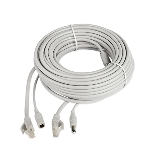 30m / 20m / 15m / 10m / 5m RJ45 + DC 12VパワーLANケーブルコードネットワークケーブルがフィットします CCTV通信網 ipカメラ(40m)