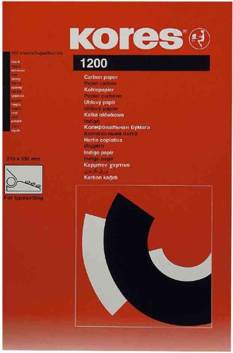 KORES Lot de 3 paquets de 100 feuilles Papier carbone Noir Machine A4