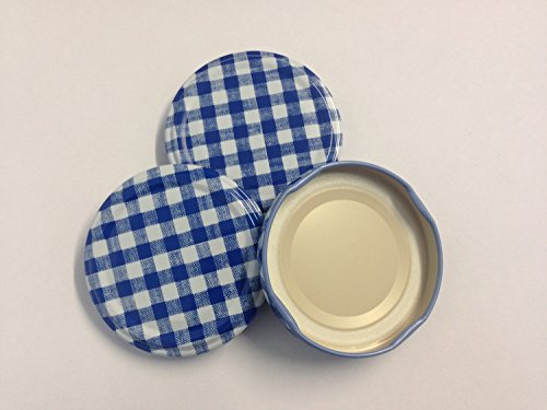 Nutley's 12 Blue Gingham Lids For Jam Jars, 63Mm Diameter #TOP2