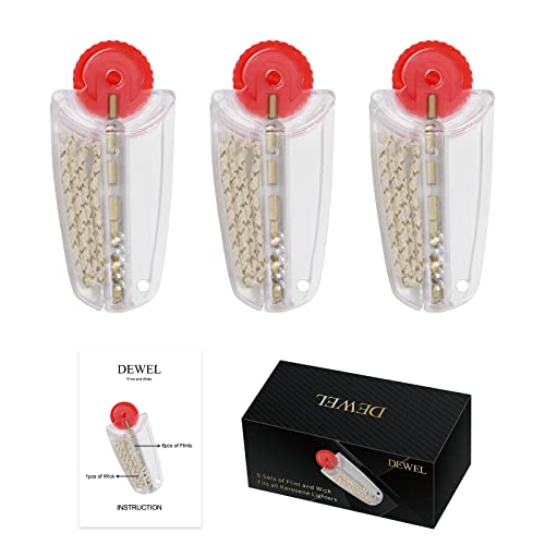 Dewel 3 Pack Lighter Wick Flint And Cotton Material, Kerosene Petrol Lighter Accessories Cotton Wicks Replacement Wicks Lighter Flints For Oil Fire Lighter #TOP1