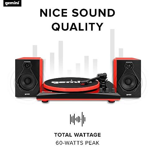 Gemini TT-900 - RED | Plattenspieler mit Soundsystem - Bluetooth - Komplettsystem
