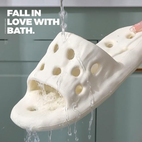 JIXAW Cloud Slippers for Women and Men Super Soft Comfy Thick Cute Accessories Thong Slippers for Women Indoor and Outdoor,powder-6-74