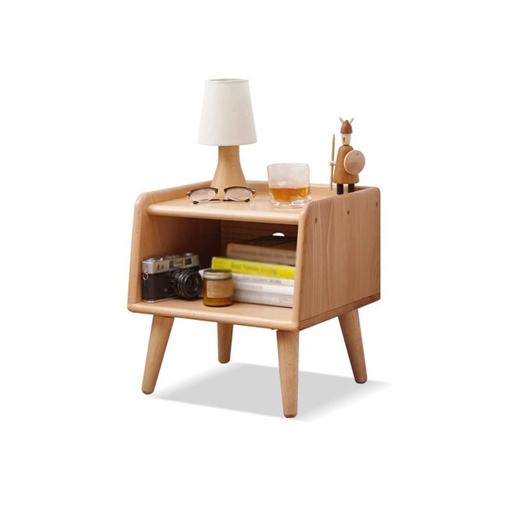 BHGFYXBS Bedside Cabinets Wood Bedside Cabinet Storage Cabinet Modern Living Room Bedroom Bedside Shelf Semi-Open Bedside Table Bed Side Tables,A