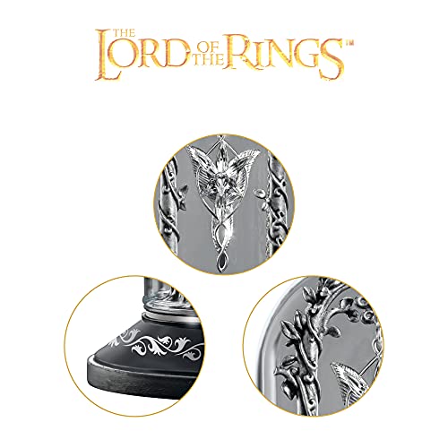 The Noble Collection The Lord of the Rings Arwen Evenstar Pendant Display - 5.5in (14cm) Pewter and Glass Dome Display - Officially Licensed Film Set Movie Props Gifts3