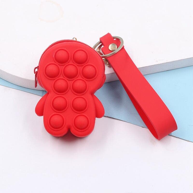 Image of AUGEN Cute Pop It Coin Purse Pouch Keychain For Gifting With Key Ring Anti-Rust (Pack Of 1)