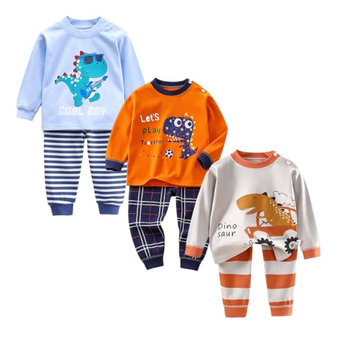 XM-Amigo 3 Juegos Infantil Pijama Conjunto, Ropa Interior térmica,2 Años
