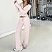 Ouyniei Sweat Suits For Womens 2 Piece Lounge Set Matching Sets Clothing Holiday Long Sleeve Tops V Neck Sweatpants Sweatshirts Hiking Comfty Joggers Two Piece Tracksuits For Women Pink M