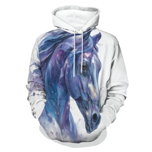 Sweat à capuche pour homme tête de cheval style aquarelle