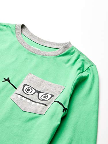 Amazon Essentials Camisetas Manga Larga Niño, Pack de 5, Monstruos/Multicolor/Rayas, 3 años