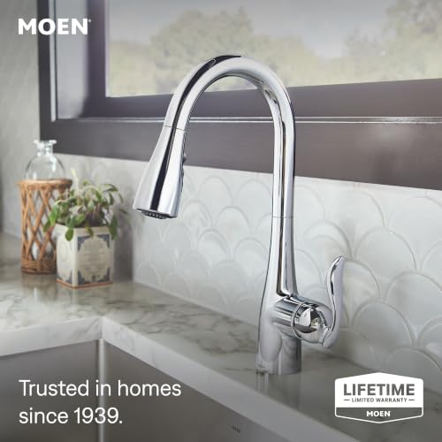 Image of Moen Arbor Chrome Motionsense Wave Touchless One-Handle Pulldown Kitchen Faucet Featuring Power Clean, 7594EWC