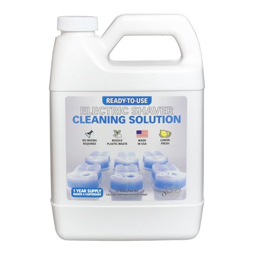 Clark Shaving Co. 32oz Shaver Cleaning Solution & Easy Refill. Compatible with Braun Clean & Renew