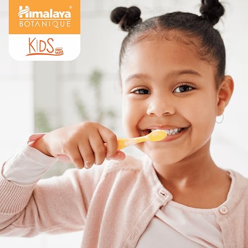 Image of Himalaya Botanique Kids Toothpaste, Herbal, Orange Flavor, Fights Plaque, Fluoride Free, Gentle, No Artificial Flavors or Colors, SLS Free, Gluten Free, Cruelty Free, Vegan, Foaming, 4 Oz, 2 Pack
