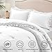 HARBOREST Queen Comforter Set White - Ruffle Comforter for Queen Size Bed, Fluffy Queen Size Comforter Set for All Seasons, 3 Pieces(1 Comforter & 2 Pillow Shams)