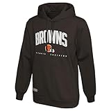 Outerstuff NFL Men's Cleveland Browns Pullover Performance Fleece Hoodie, Up Field Logo Size XL
