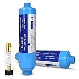 Devvicoo 2 Pack RV Water Filter - Inline Hose Water Filter, NSF Tested Lead-Free, Advanced Filtration for Camping, RV Travel, Garden...