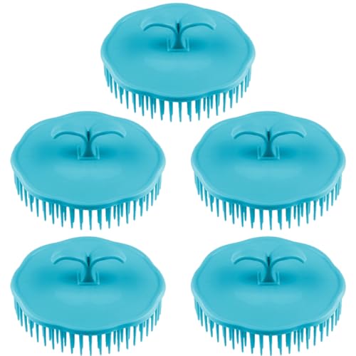 SOESFOUFU 5 pièces Brosse de Massage Chevelu Ronde Plastique Brosse Shampooing Portable pour Gommage Nettoyage et Soin Antirritation des Cheveux Usage Quotidien à Domicile Couleur Aléatoire