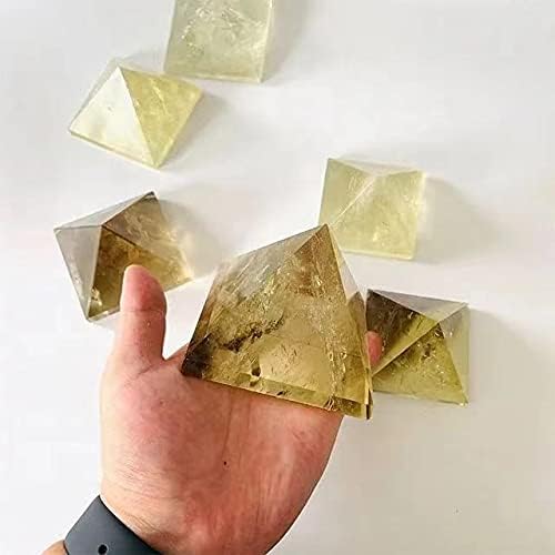 SaDity Tbkoly 1pc 70mm Natural Crystal Stone Yellow Quartz Pyramid for Gift