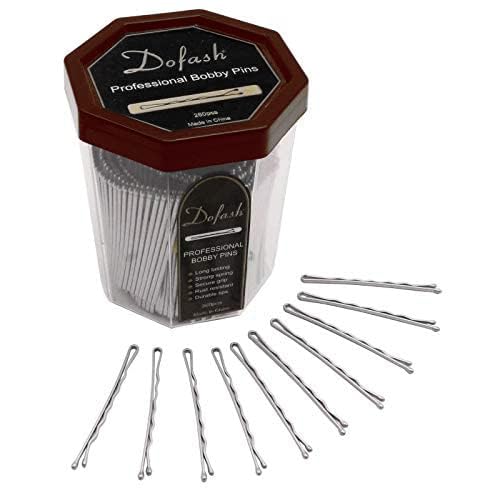 Dofash 5CM/2In Wavy Bobby Pins Silver Hairpins Bulk Metal Hair Grips for Women Hair Accessories 260PCS（Silver）