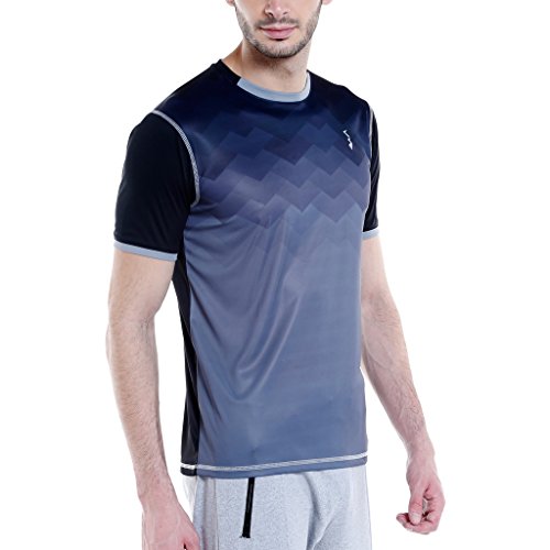 Image of CAHOOT Men's Navy Blue Ombre Dri-Fit Activewear T-Shirt Regular Fit for Casual Wear | Structured T-Shirt Crafted with Comfort Fit and High-Performance for Everyday Wear